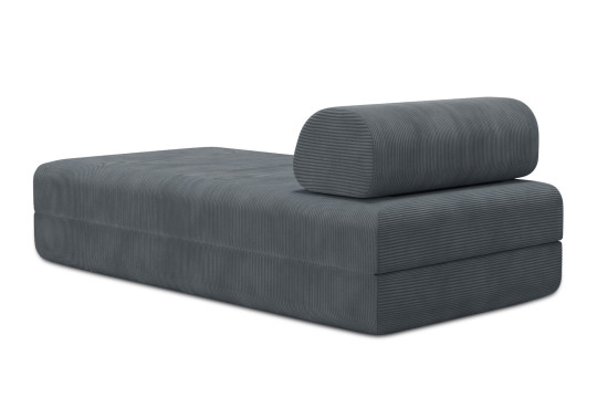 Méridienne convertible et modulable - Velours côtelé Gris