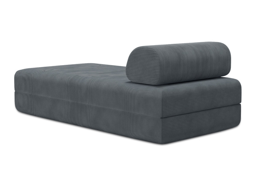 Méridienne convertible et modulable - Velours côtelé Gris