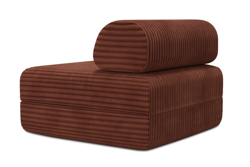 Fauteuil convertible et modulable - Velours côtelé XL Terracotta