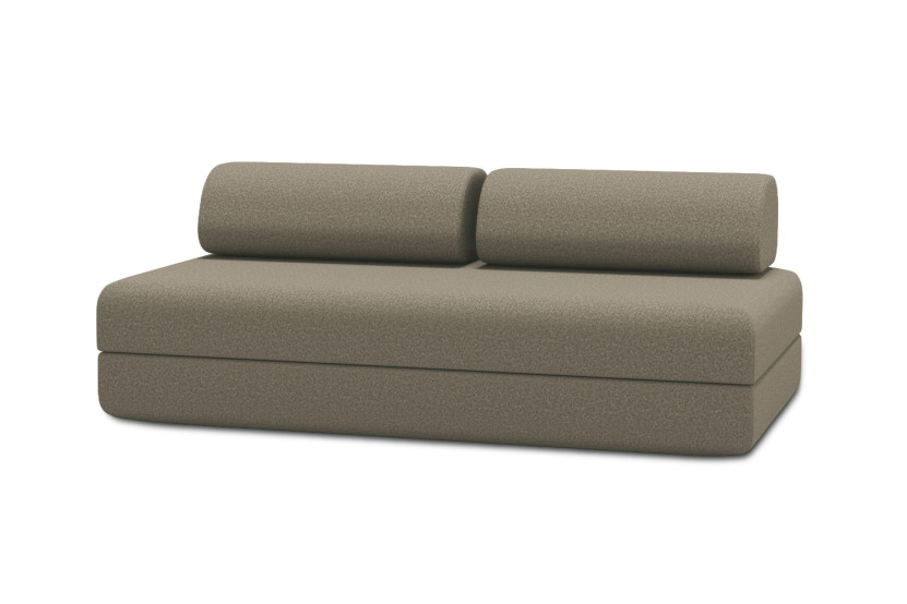 Canapé 3 places convertible et modulable - Tissu lisse Marron