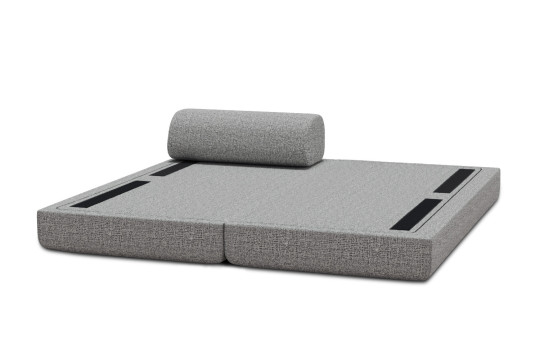 Méridienne convertible et modulable - Tissu tweed Gris