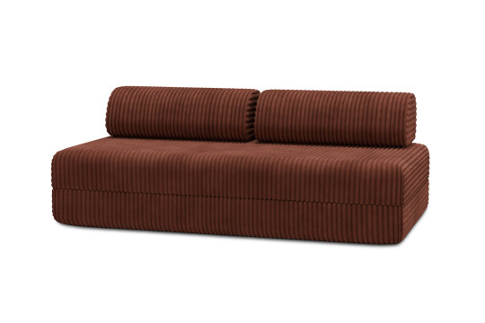 Canapé 3 places convertible et modulable - Velours côtelé XL Terracotta