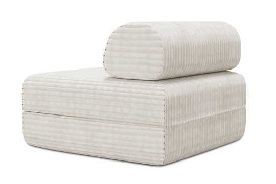 Fauteuil convertible et modulable - Velours côtelé XL Blanc