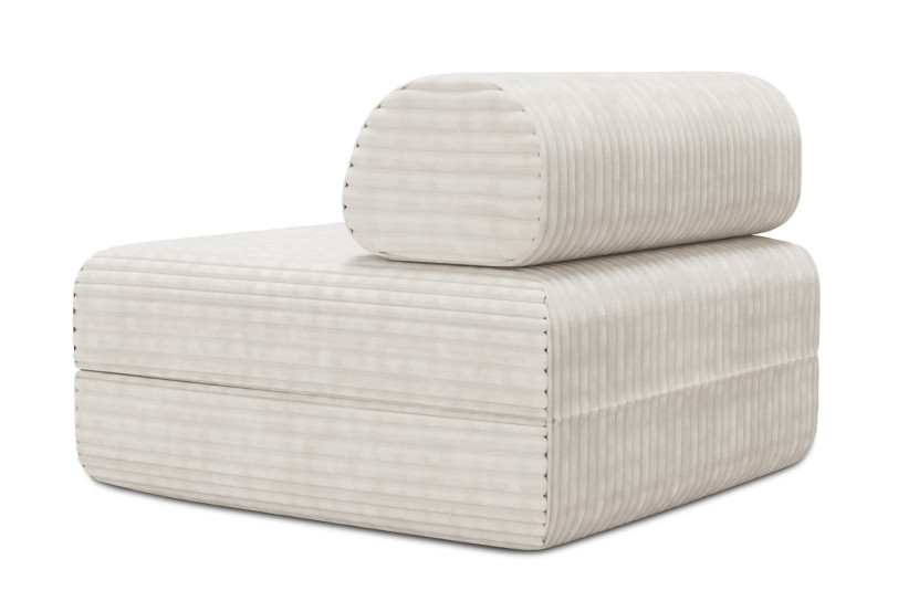 Fauteuil convertible et modulable - Velours côtelé XL Blanc