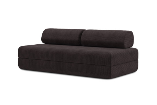 Canapé 3 places convertible et modulable - Velours côtelé Marron
