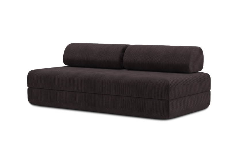 Canapé 3 places convertible et modulable - Velours côtelé Marron