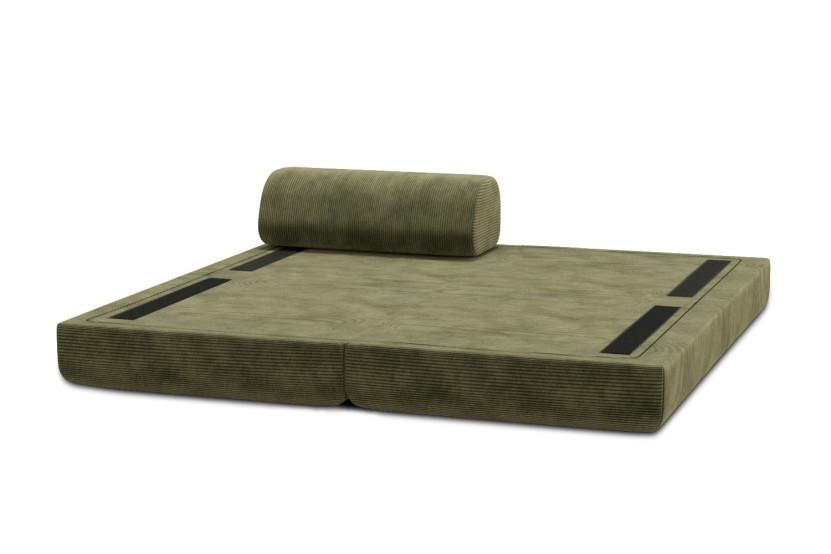 Méridienne convertible et modulable - Velours côtelé Vert