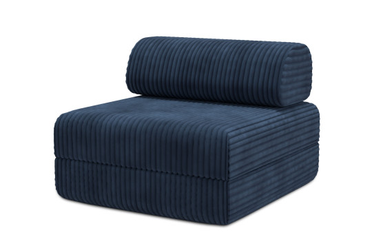 Fauteuil convertible et modulable - Velours côtelé XL Bleu
