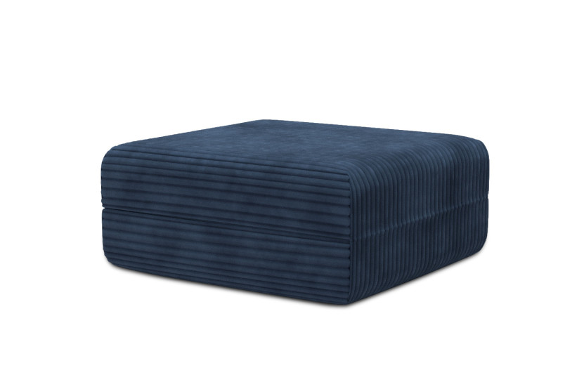 Pouf convertible et modulable - Velours côtelé XL Bleu