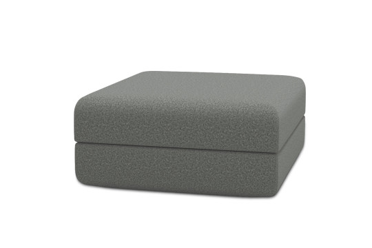 Housse Pouf convertible - Tissu lisse gris