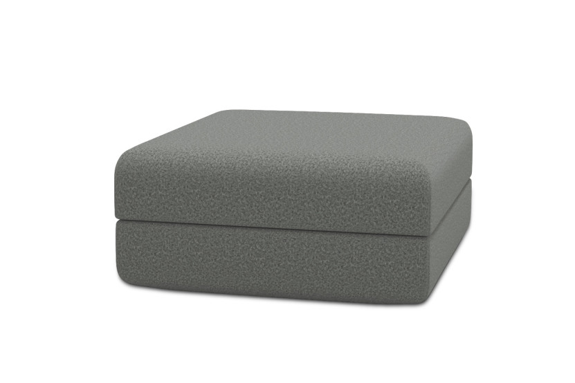 Housse Pouf convertible - Tissu lisse gris