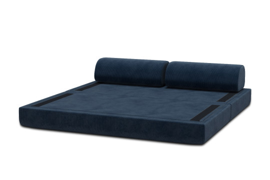 Canapé 3 places convertible et modulable - Velours côtelé Bleu