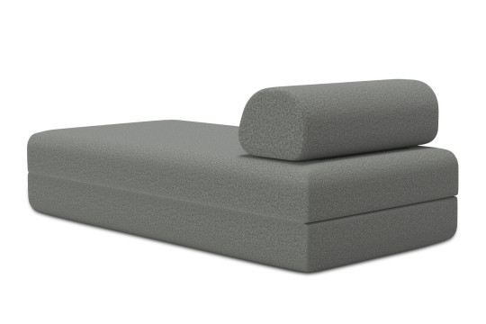 Méridienne convertible et modulable - Tissu lisse Gris