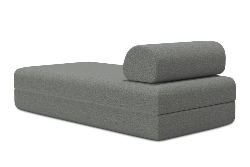 Méridienne convertible et modulable - Tissu lisse Gris