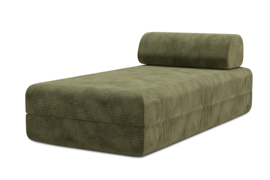 Méridienne convertible et modulable - Velours côtelé Vert