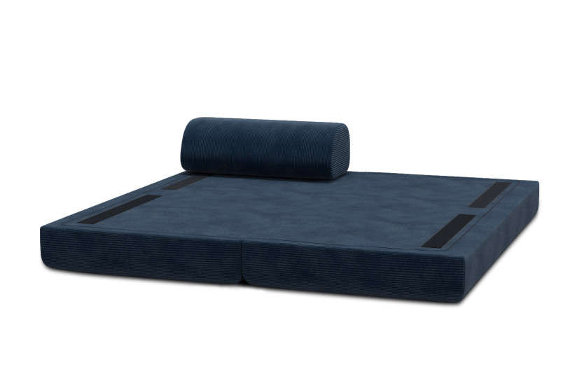 Méridienne convertible et modulable - Velours côtelé Bleu