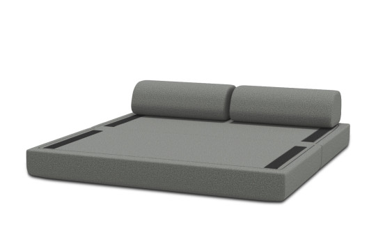 Canapé 3 places convertible et modulable - Tissu lisse Gris
