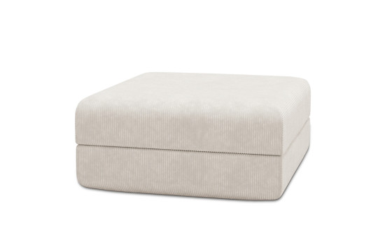 Housse Pouf convertible - Tissu velours côtelé blanc