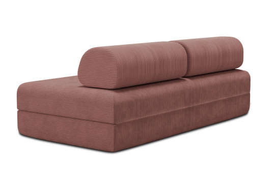 Canapé 3 places convertible et modulable - Velours côtelé Rose
