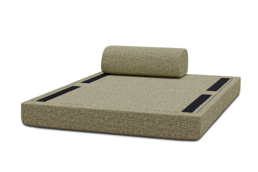 Canapé 2 places convertible et modulable - Tissu tweed Vert