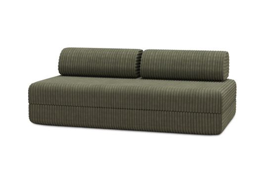 Housse Canapé droit convertible - 3 places - Tissu velours côtelé XL vert