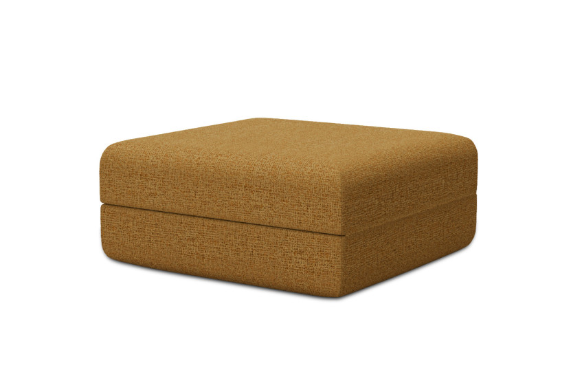 Pouf convertible et modulable - Tissu tweed Jaune