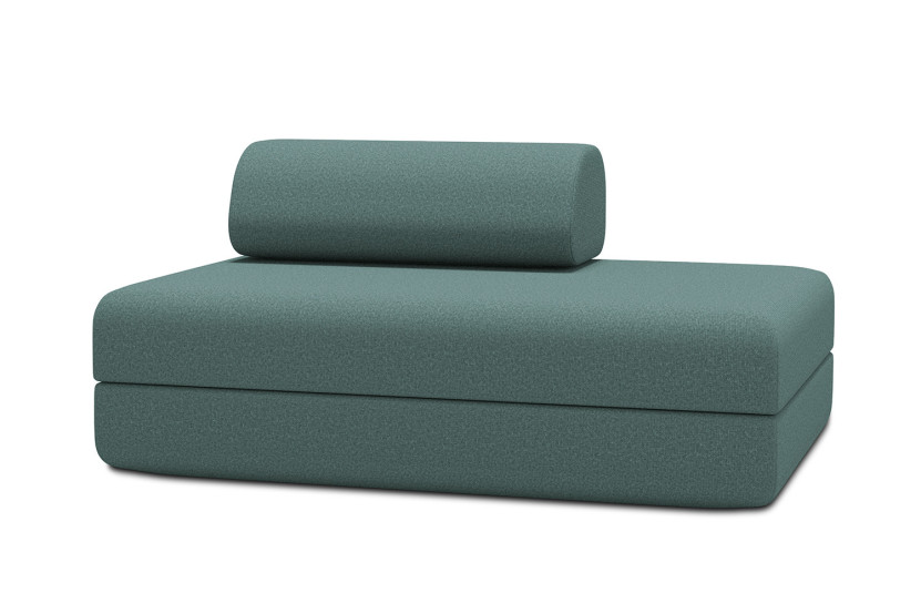 Canapé 2 places convertible et modulable - Tissu lisse Vert