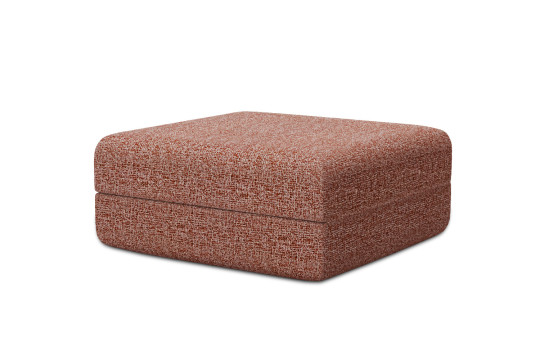 Pouf convertible et modulable - Tissu tweed Rouge