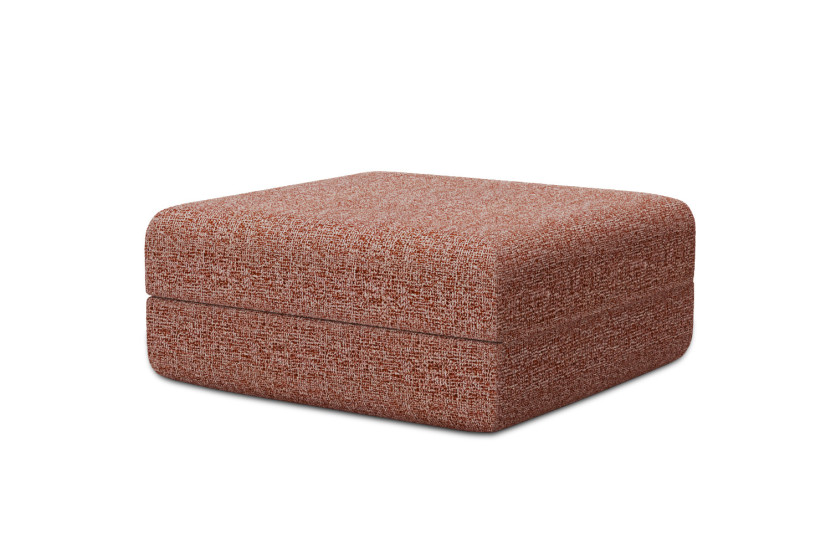 Pouf convertible et modulable - Tissu tweed Rouge
