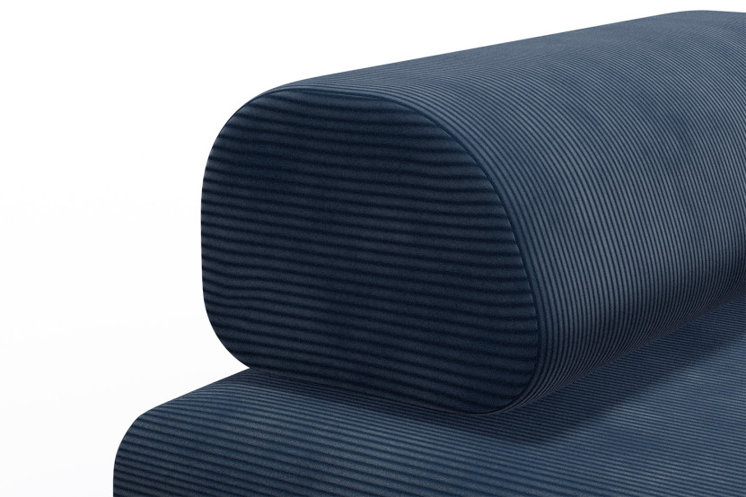 Méridienne convertible et modulable - Velours côtelé Bleu