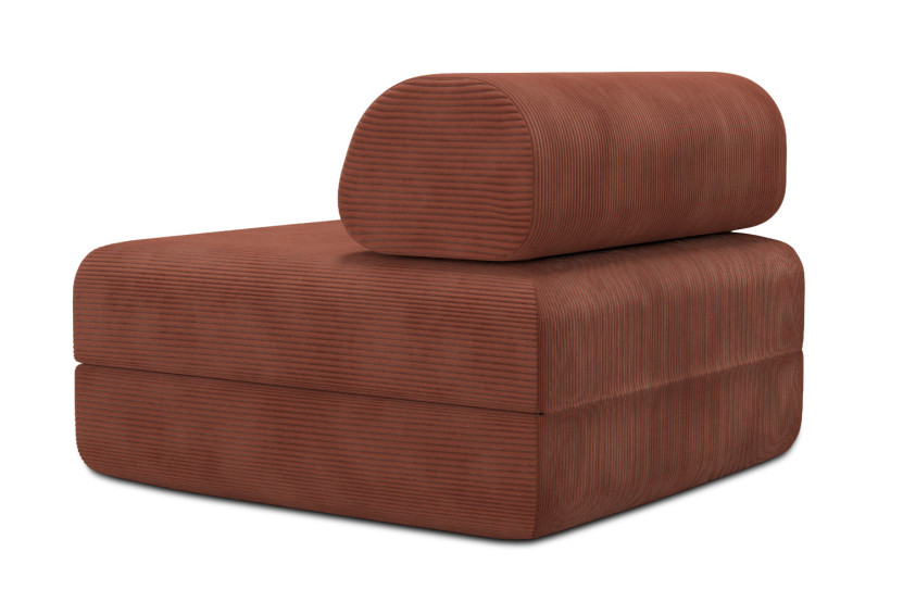 Fauteuil convertible et modulable - Velours côtelé Terracotta