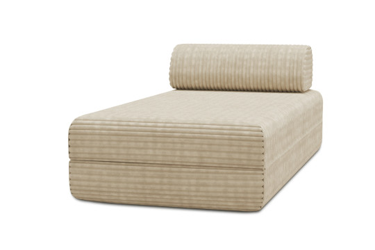 Méridienne convertible et modulable - Velours côtelé XL Beige