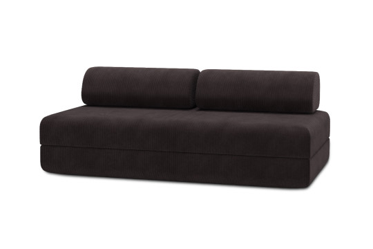 Housse Canapé droit convertible - 3 places - Tissu velours côtelé marron
