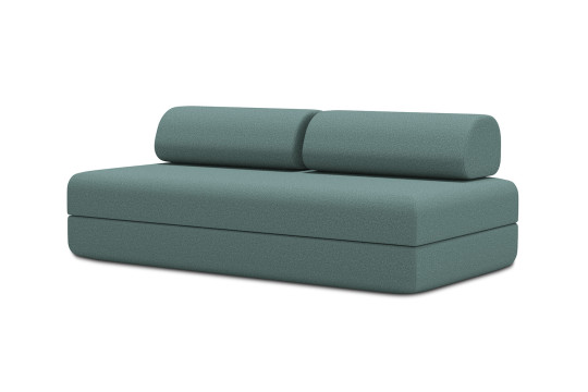 Canapé 3 places convertible et modulable - Tissu lisse Vert