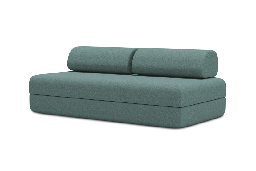 Canapé 3 places convertible et modulable - Tissu lisse Vert