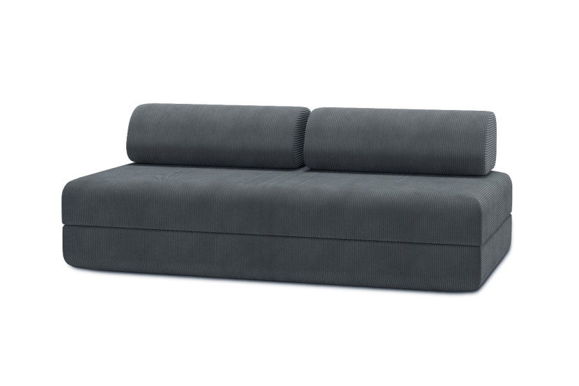 Housse Canapé droit convertible - 3 places - Tissu velours côtelé gris