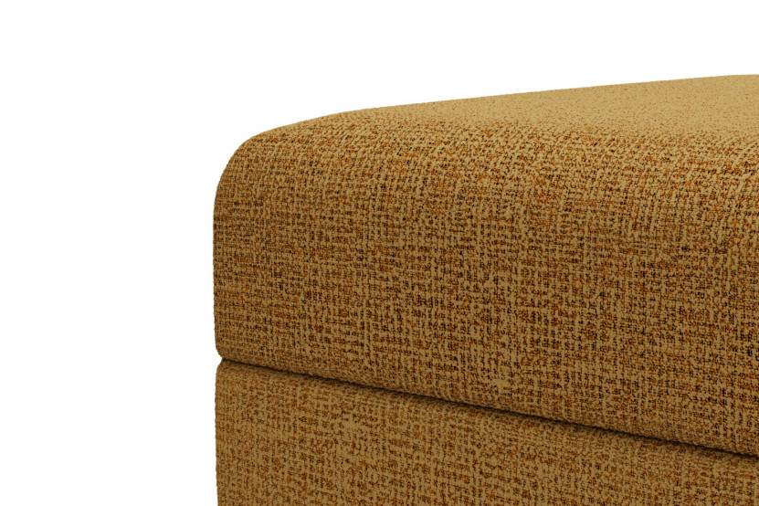 Pouf convertible et modulable - Tissu tweed Jaune