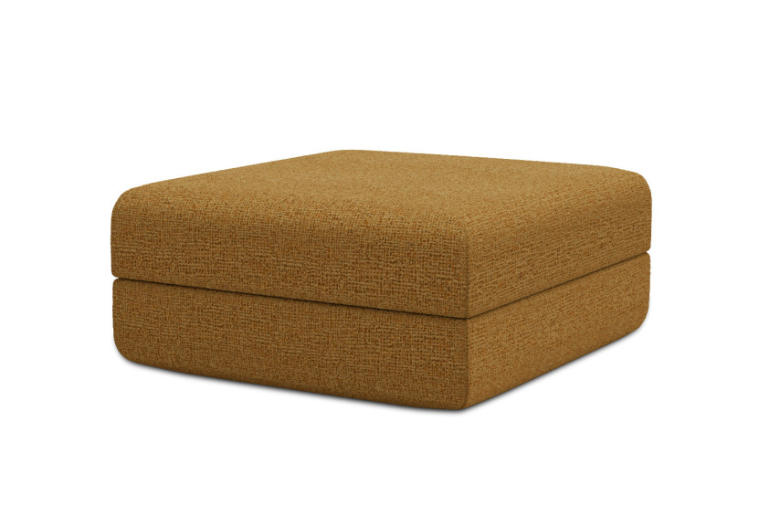 Pouf convertible et modulable - Tissu tweed Jaune