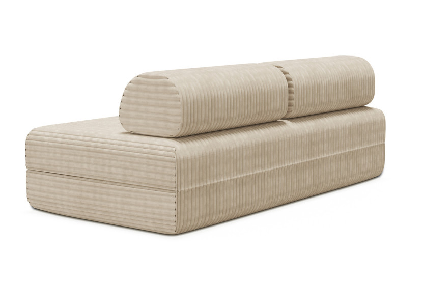 Canapé 3 places convertible et modulable - Velours côtelé XL Beige