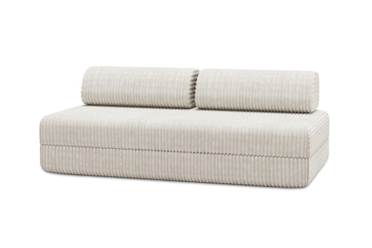 Housse Canapé droit convertible - 3 places - Tissu velours côtelé XL blanc