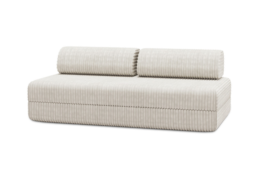 Housse Canapé droit convertible - 3 places - Tissu velours côtelé XL blanc