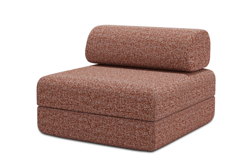 Fauteuil convertible et modulable - Tissu tweed Rouge