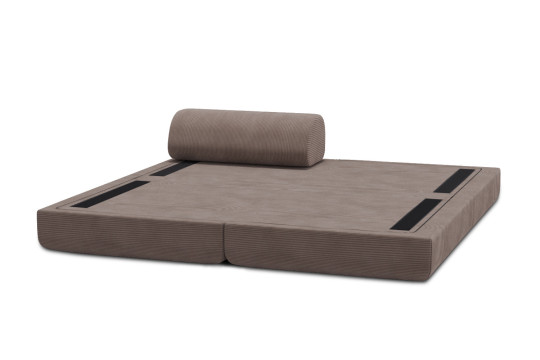 Méridienne convertible et modulable - Velours côtelé Taupe