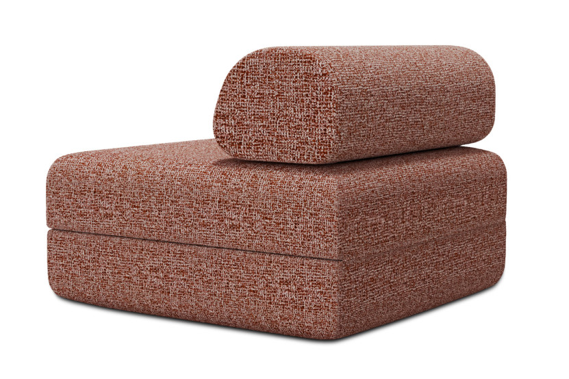 Fauteuil convertible et modulable - Tissu tweed Rouge