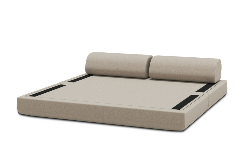 Canapé 3 places convertible et modulable - Tissu lisse Beige