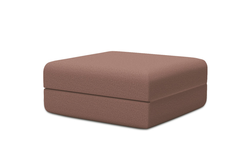 Pouf convertible et modulable - Tissu lisse Terracotta