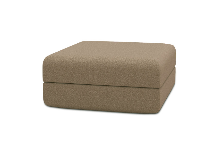 Housse Pouf convertible - Tissu lisse marron