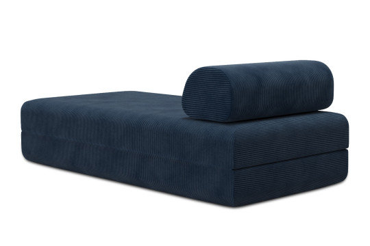 Méridienne convertible et modulable - Velours côtelé Bleu
