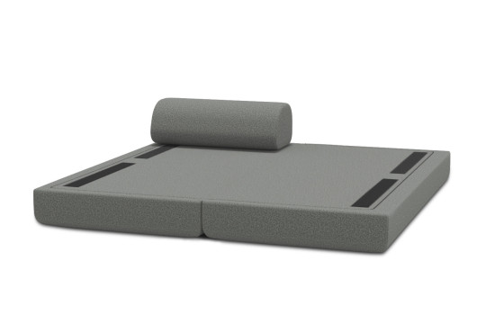 Méridienne convertible et modulable - Tissu lisse Gris