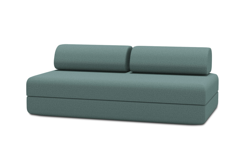 Canapé 3 places convertible et modulable - Tissu lisse Vert